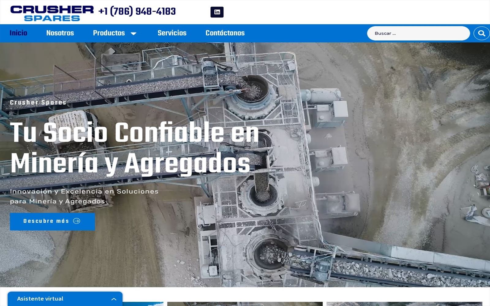 Captura de la plataforma B2B Crusher Spares
