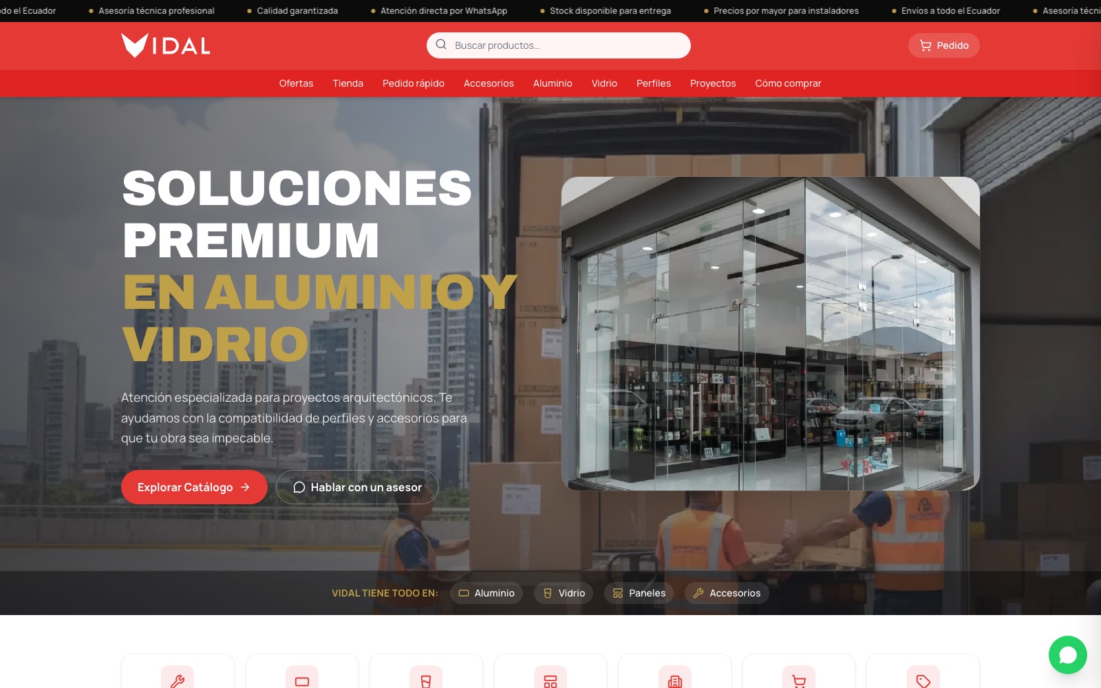 Captura del catálogo digital de Vidal Importadora